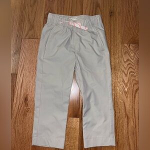 Crewcuts Beige Joggers with Pink Drawstring